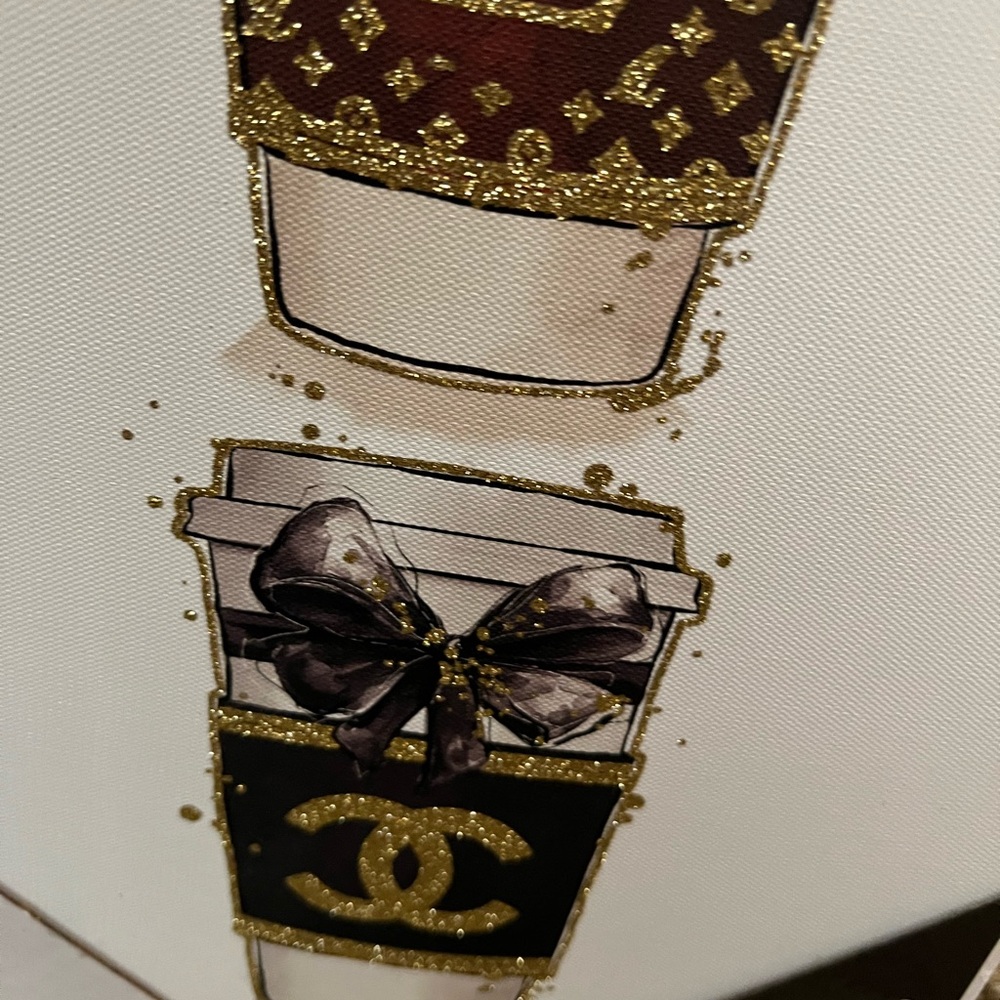Designer Coffee Cup Canvas Art - Picture 5 of 5